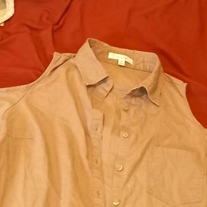 Brown button down for woman